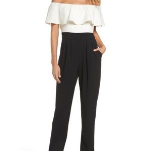 Eliza J off the shoulder jumpsuit